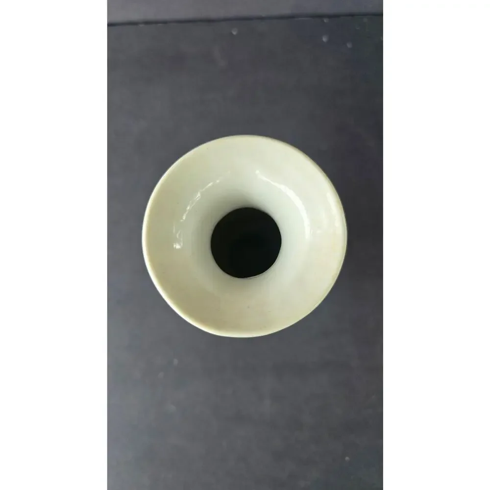 Vintage Blue White Porcelain Mini Bud Vase Asian Floral Bamboo Table Decor